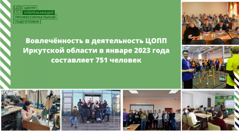 Вовлечённость в деятельность ЦОПП Иркутской области в январе 2023 года составляет 751 человек